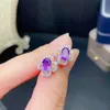 925 Sterling Silver Stud High Quality Woman Fashion Jewelry Natural Amethyst Earrings