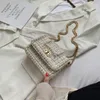 Popularne damskie w jesień Koreański styl Messenger Tkaniny Pearl Fashion Mała kwadratowa torba