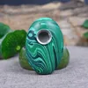 Artificial Crystal Pipe Oval Malachite Handle Foreign Simple and Fashionable Portable Tobacco Smoking Pipe