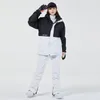 Survêtements pour hommes-30 degrés combinaison de Ski femmes vestes et pantalons d'hiver chaud imperméable veste pour femmes en plein air neige snowboard marque