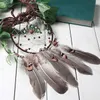 Arts et artisanat Dreamcatcher carillons éoliens à la main nordique Dream Catcher Net avec plumes perles décoration de la maison T2I53051