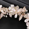 Trendy Hair Gold Rhinestone Crystal Bridal Tiara Opaska Ślubna Handmade Biżuteria Akcesoria