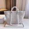 2022SS Summer Classic Brand Tote Beach Bags Cavan Deauville Chain Top Handle Large Capacity Pochette 4 Color Beige Womens Shopping Två-ton bagage lyxhandväskor