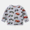 Garçons à manches longues t-shirt mode printemps vêtements pour enfants bébé enfants impression complète rayé basique pour garçon 2 3 4 5 8 ans 210625