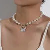 Pearl Bead Chain Pendant Necklace for Women Fashion Short Choker Neck Colar Jewelry Party Gift