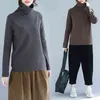 Winter Turtle Neck Plus Size 4XL Womens long-sleeved T-shirt High Collar Cotton Tshirt Loose Spring Women clothing 520G3 210420