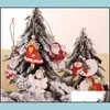 Christmas Decorations Festive & Party Supplies Home Garden Tree Angle Santa Snowman Wooden Pendants Ornaments Xmas Diy Wood Crafts Kids Gift