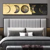 Modern Minimalistisk Golden Moon Decoration Painting Wall Pictures for Living Room Canvas Prints Stor storlek Heminredning