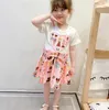 Retail 2021 Summer New Children Baby Printed Cartoon Dresses , Girls Princess Sweet Clothes 2-7 T Q0716