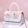 Principessa Ragazze Diamante Perla Borse per Bambini Panno Fiore Orso Bambola Modello Crossbody Mini Borsa Bambini Regali di Compleanno Borsa