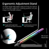 Gaming RGB Cooler 12-18 Inch Six Fans LCD Screen Laptop Cooling Pad Adjustable Notebook Stand Two USB Port