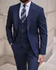 ВМС полосатые смокинги мужские брюки костюмы Slim Fit Fit Gooom Wedding Proment Party Blazer пальто (куртка + жилет + брюки)