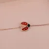 2021 Brand Pure 925 Sterling Silver Kvinnor Guld Ladybird Armband Party Bröllop Smycken Ladybug Luxury Toppkvalitet