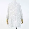 Casual dot white dress buttons summer women loose shirt dress sleeve springs plus size dress vestidos 210415