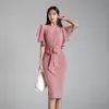 Women Dress Chiffon es Woman Korean Office Lady Bodycon Plus Size Elegant Mesh es Vestidos 919G 210420