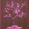 108 LED USB Table Lâmpada de Cobre Fio de Cobre Árvore de Incêndio Noite Luz Lâmpada Luminária Início Christmas Bedroom Decoração de Natal 211104