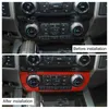 ABS Central luftkonditionering Kontrollpanel dekoration täcker för FORD F150 15+ Röd kolfiber 1 st