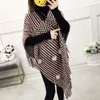 Autumn And Winter Women's Shawl Fringed Plus Size Knitted Cape Bat Shirt Blouse Female Korean Air Conditioning 210427