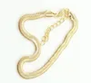 Серебряное позолоченное позолоченное регулируемое плоское змеевые цепные браслет-браслет женщины простые деликатные цепи ноги летние пляжные ноги ювелирные изделия