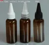 30 x 50ml diy âmbar marrom redondo nariz vazio garrafas plásticas 50cc embalagem de loção cosmética