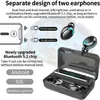 Sport F9 V5.0 Bluetooth Earphones TWS Fingeravtryck Touch Headset HiFi Stereo In-Ear Earbuds Trådlösa hörlurar för iPhone 13 Samsung Smartphone