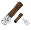 Pipe à fumer en bois avec brûleur en verre de quartz 98mm 68mm Tabac Herb Smok Pipes Accessoires BWA5565