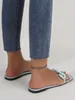 Chaîne sandales plage pantoufles grande taille tenue quotidienne décontracté femmes pantoufles cuir microfibre chaussures à tête carrée