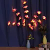 بطارية إمدادات 20led ينحنى phalaenopsis زهرة فرع شجرة سلسلة ضوء عيد الميلاد حزب ديكور