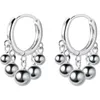 Boucles d'oreilles en argent Sterling 925, cinq petites boules rondes, pendentif, cerceaux, plaqué or, bijoux fins pour femmes