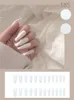 Quality 23 colors Fashion 24Pcs/Set False Nail Tips Matte Full Cover Long Ballet Fake Nails With Glue NailArt French Manicure Tools