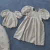 Abbigliamento estivo per bambini Cute Infant Girls Tute solide Tute da principessa Abiti Abiti Casual Tutina incrociata 220211