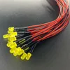 Light Beads 50pcs 5mm 12V Flat Head LED Metal Indicator Waterproof Signal Lamp With Wire Red Yellow Blue Green