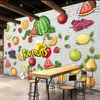 Carta da parati murale personalizzata 3D Anguria Uva Mela Fragola Negozio di frutta Poster Pittura murale Soggiorno Decorazione per bambinibuona qualità