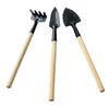 Mini Ogród Narzędzia Zestaw Mała łopata Rake Spade Drewno Uchwyt Metal Head Kids Ogrodnik Ogrodnictwo Plant Narzędzie SN4313