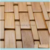 Mats banheiro AESSORIAS Home Gardenteak Banho de madeira P￩s de chuveiro piso natural de bambu natural Non Slip Large1 Drop Drop 2021 2tq8i
