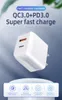 20W Fast USB Charger Quick Charge Type C PD Charging EU US Plug Adapter With QC 3.0 For Mobile Phone