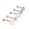 Sexy 316L acciaio chirurgico bar ombelico anelli donne sfera di cristallo ragazze piercing all'ombelico bilanciere orecchino pietra set di gioielli per il corpo