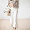 Simple Solid High Waist Wide Leg Pants Woman Casual Fashion White Pantalones Mujer Spring Straight Full Length Trousers 210514