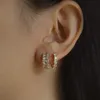 Mode géométrique rond cristal petit cerceau boucle d'oreille pour les femmes à la mode Simple CZ Zircon Huggie boucles d'oreilles femme fête bijoux cadeau