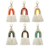 Portachiavi arcobaleno intrecciato per donna Boho Portachiavi fatto a mano Portachiavi Macrame Bag Charm Car Hanging Jewelry Regali 17 colori