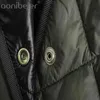 Aonibeier Za Kvinna Casual Traf Parkas Höst Vinter Tunn Style Argyle Quilted Padded Jacket Oversized Hooded Loose Coats 211130