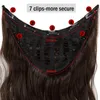 Perucas sintéticas Snolilite U Parte Clipe em uma peça de cabelo ondulado meia cabeça peruca natural para mulheres5691397