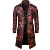 Men's Trench Coats European Code Coat Male British Style Casual Fashion Double-breasted Leopard Pattern Long Windbreaker Jacket Viol22