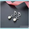 Stud JewelRylove Fashion Pearl S925 Sier Proud Temperament Geometric Long Earrings Female 004478 Drop Delivery 2021 VBC5Z