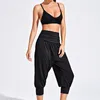 Women Two-piece Tracksuit Gym Outfit Spaghetti Strap Sexy Bra With High Waist Cropped Trousers Set Workout Running Sportswear Yoga