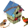 Maison d'oiseau en bois cage à oiseaux peinture colorée jardin extérieur suspendus oiseaux Cottage mangeoire écologique artisanat Cages