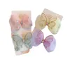 2021 Baby Girls Butterfly Princess Barrette Barn Båge Rhinestone Hår Ornament Fairy Organza Bows Kids Hairpin Party Hairs Clip S1171