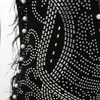 Casual Dresses Rhinestone Sparkly Birthday Dress for Women Sexig Glitter Långärmad mini Night Club Party Celebrity BodyCon Bandag326G