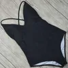 Seksowny strój kąpielowy Kobiety Stroje kąpielowe Kobiet Solidna Black Thong Backless Monokini Kostium kąpielowy XL 210611