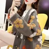 SURMIITRO Oversized Cardigan Women Autumn Winter Korean Floral Long Sleeve Sweater Female Knitted Jacket Coat Knitwear 210712